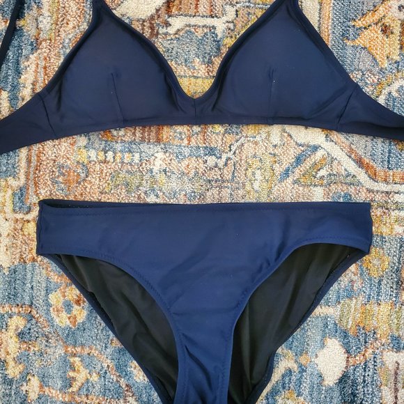 J. Crew Navy French Bikini Swimsuit Small - Picture 2 of 2